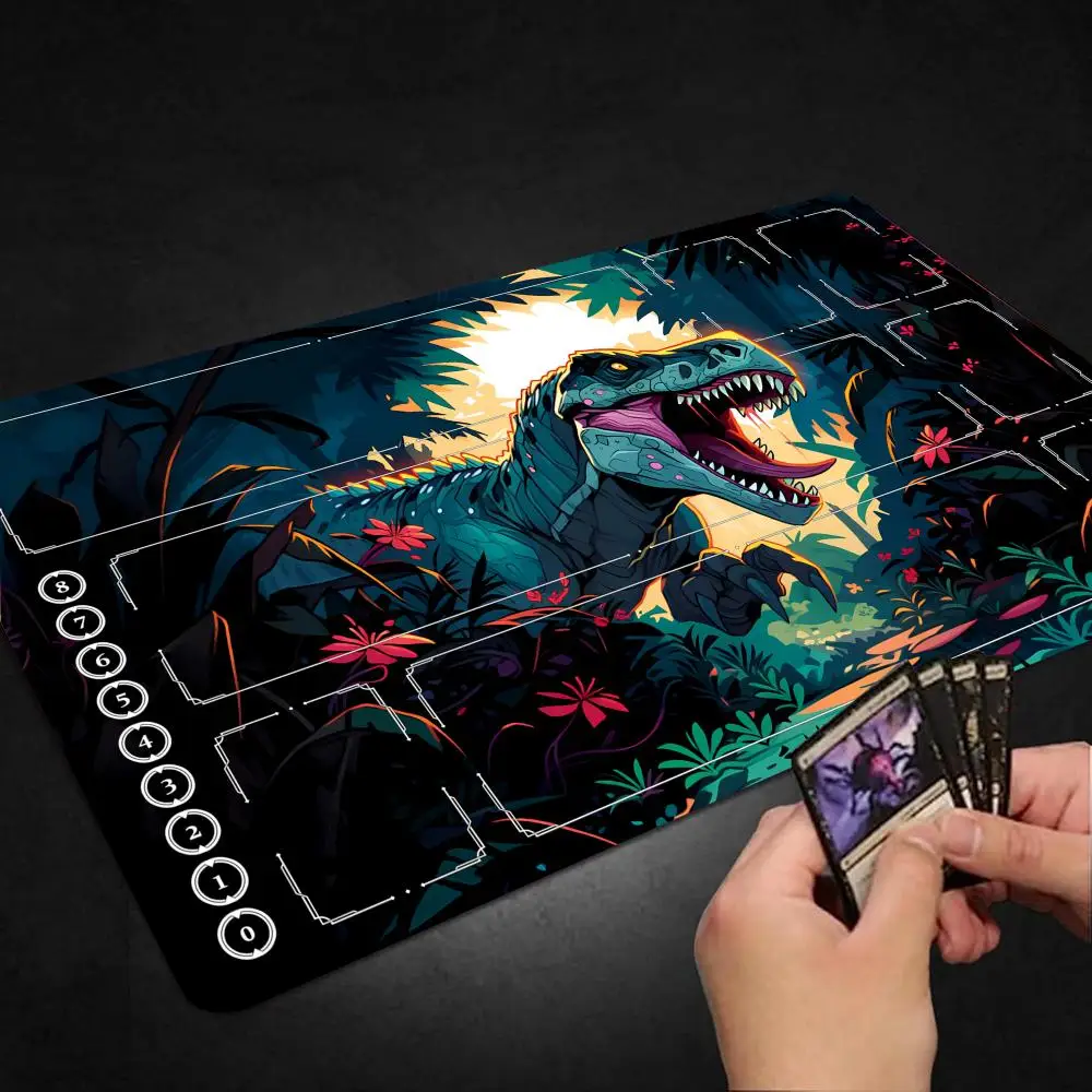 

14*24 дюйма Зеленый Дракон Магия Аниме Карточные коврики Diy Runes Battlefielded Kaisa Card Battle Mat Один игрок Настольная игра Боевой игровой коврик