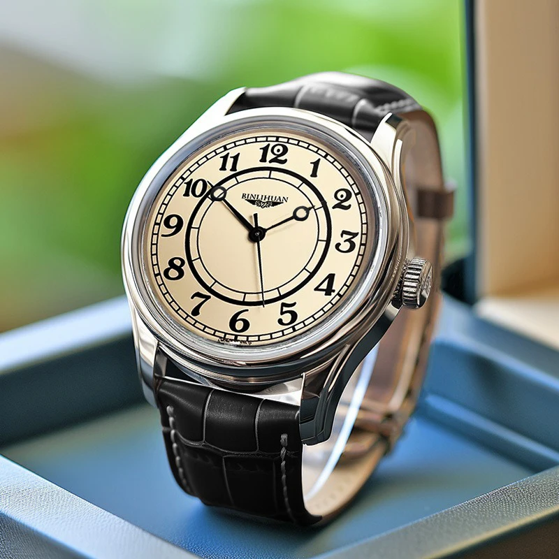 ساعة يد رجالية عصرية كلاسيكية من الجلد كوارتز تناظرية للأعمال هدية عيد ميلاد ديكور يومي