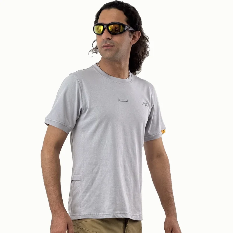 Herren Sommer Taktisches Kurzarm-T-Shirt aus Reiner Baumwolle, Atmungsaktives Freizeit-Sportshirt für Outdoor, Wandern, Training und Golf