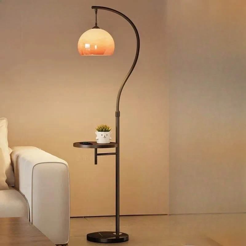 Medieval Style Floor Lamp Solid Wood Coffee Table Sofa Storage Song Dynasty Aesthetics Sunset Atmosphere Bedroom Bedside