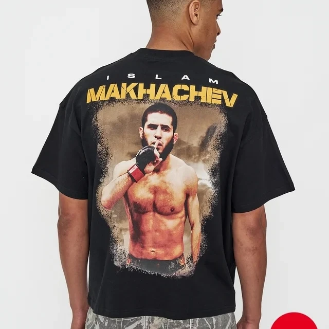 Camiseta gráfica Islam Makhachev Two-Division Champion para hombre, camiseta Unisex de algodón con cuello redondo, camiseta de manga corta Y2k de gran tamaño, camiseta de moda popular