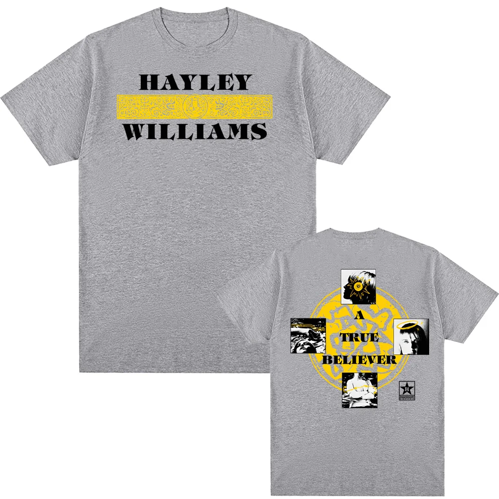 صحيح المؤمن العاج المحملة هايلي ويليامز الصيف جديد كم عالية الجودة س الرقبة تي شيرت الكورية نمط القطن قصير الأكمام تيز #3