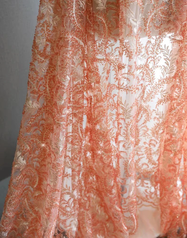 

1 ярд 3D Dingzhu трехмерная цветочная вышивка telas мягкая сетчатая ткань свадебное платье Cheongsam ткани для одежды