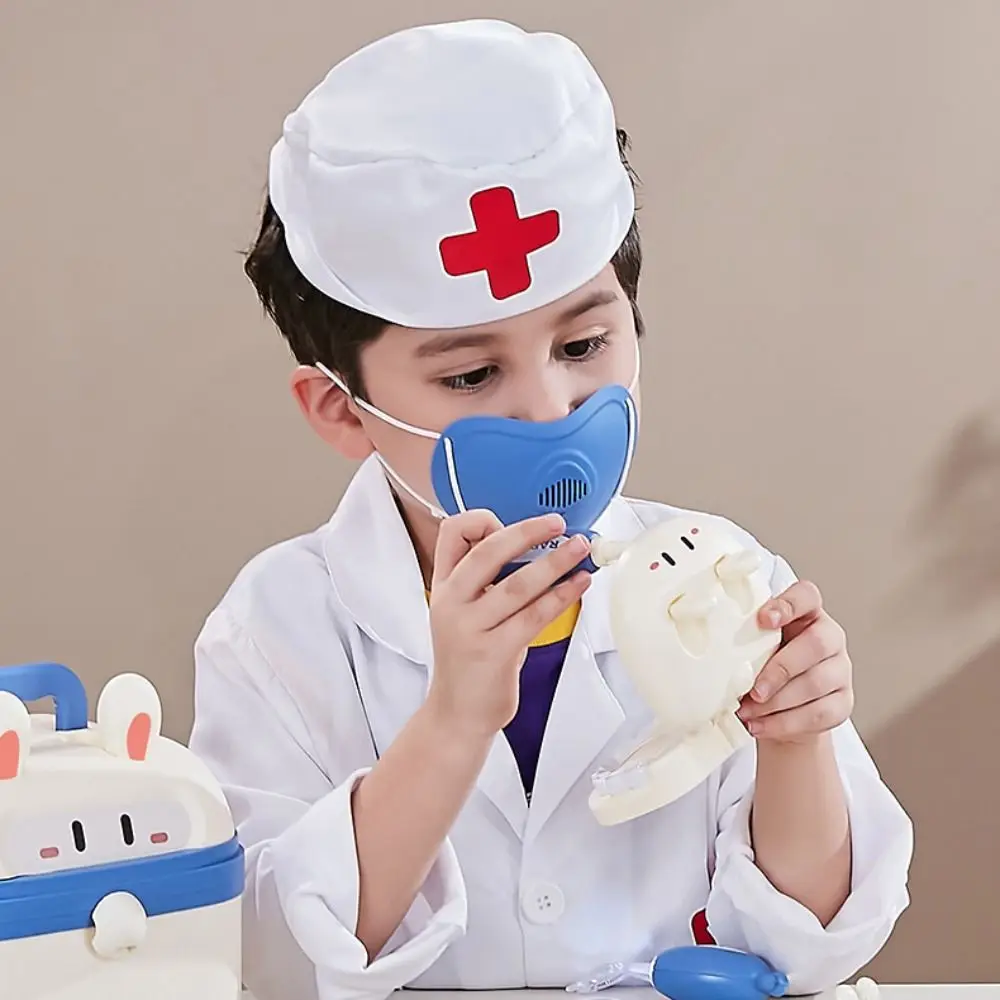 Simulação dentista caixa médico fingir role play kit fingent jogar brinquedos jogo educativo criança estetoscópio médico conjunto azul/rosa