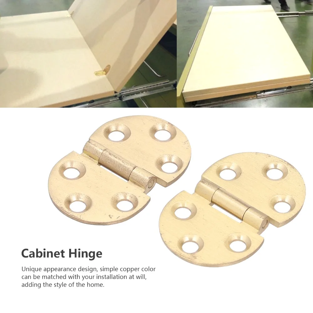 2pcs Mini Brass Flap Hinge 47x30mm Round Edge Butler Tray Hinge Cabinet Door Hinge Foldable Table