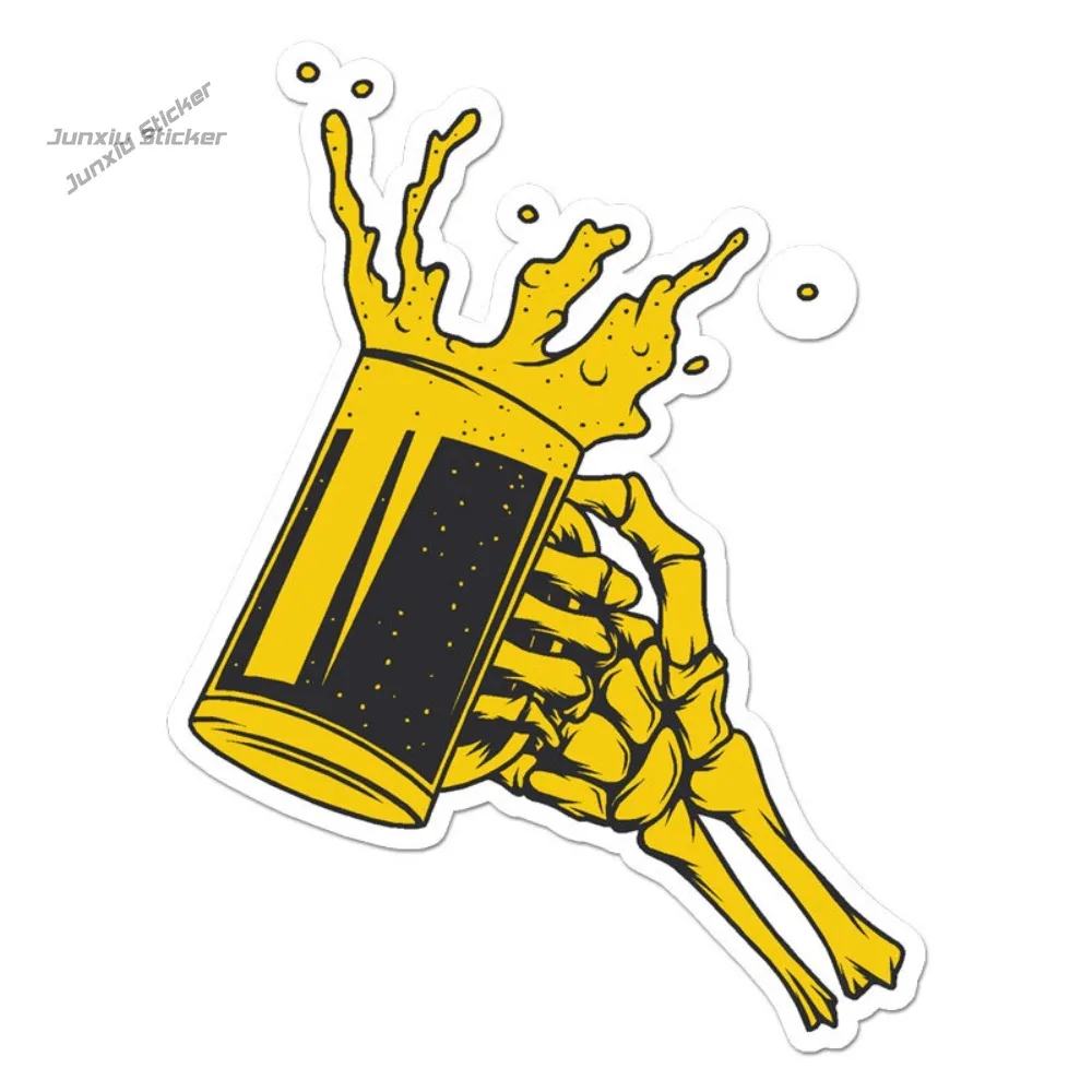 Skeleton Hand Beer Vinyl Decal Sticker Indoor Creative Car Sticker Waterproof Vinyl Decal Weatherproof Decoration Accessories