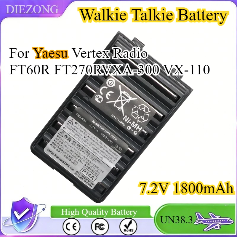 

7.2V 1800mAh FNB-V94 FNB-V57 FNB-64 FNB-83 Walkie Talkie Battery For Yaesu Vertex Radio FT60R FT270R VXA-300 VX-110 VX-150