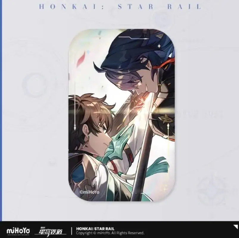 

Official Honkai: Acg Star Rail Stelle Himeko Jing Yuan Mihoyo Products Rectangle Big Metal Badge Bag Clothing Game Pendant Ornam