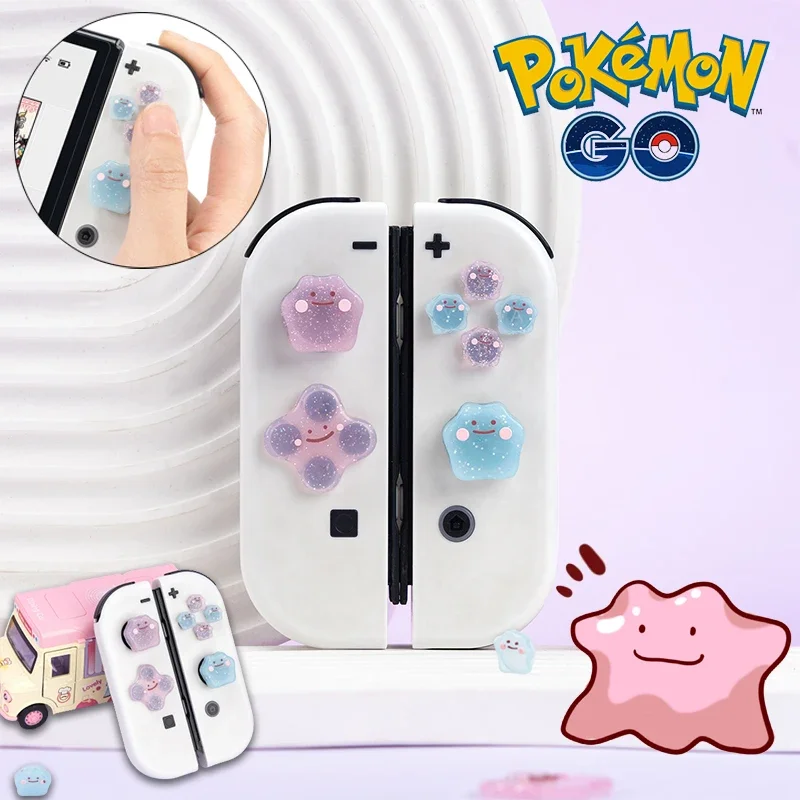 Pokemon Ditto Silicone Case for Nintendo Switch Joy-con Oled Kawaii Anime Stick Grip Cap Joystick Cover Button Thumbstick Case