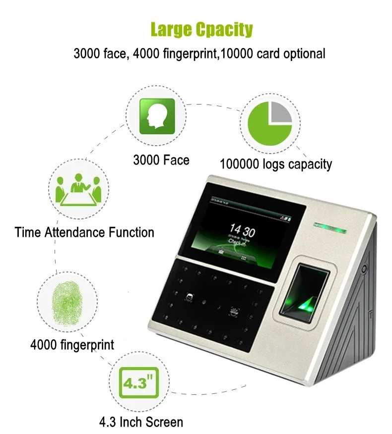 ZK-Lecteur de visage biométrique uFace800 3,000, contrôle d'accès de porte, héros du visage, empreinte digitale, temps, rêves, tendance, machine