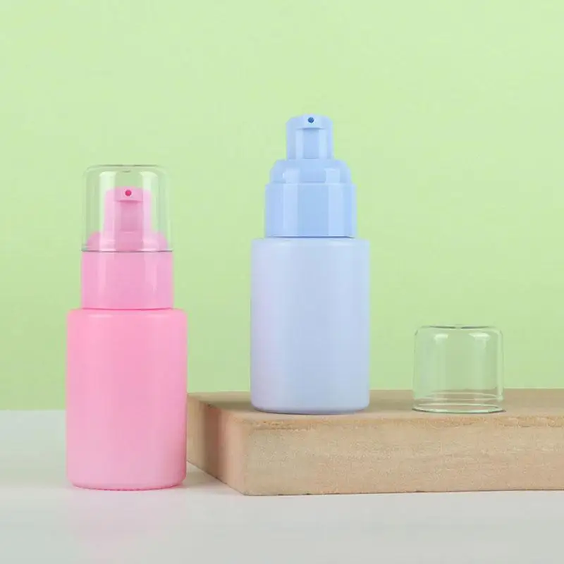 New 30ml Portable Travel Essential Squeeze Bottle Beauty Empty Pump Bottle Glass Liquid Foundation Dispener Makeup Tool