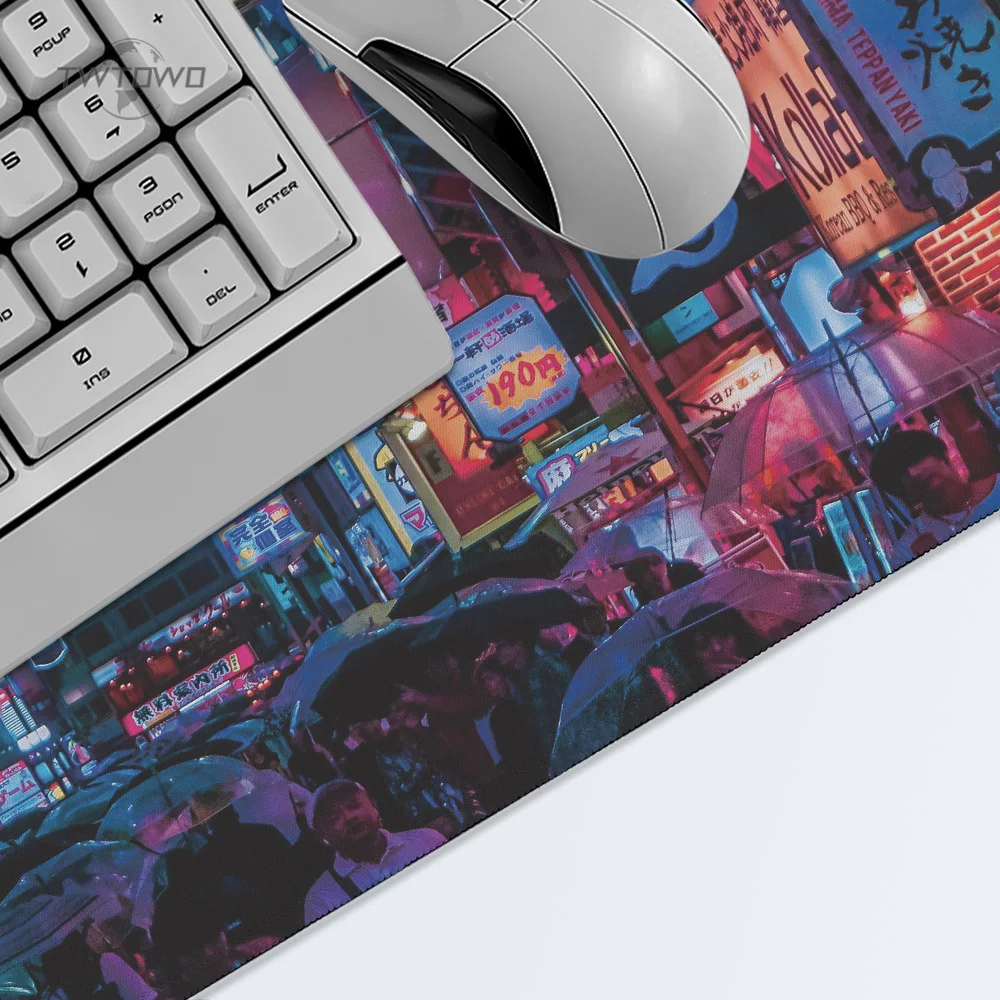 Mouse Pad Gaming Neon City XL New HD Large Mousepad XXL keyboard pad Soft Office Natural Rubber Gaming laptop Table Mat