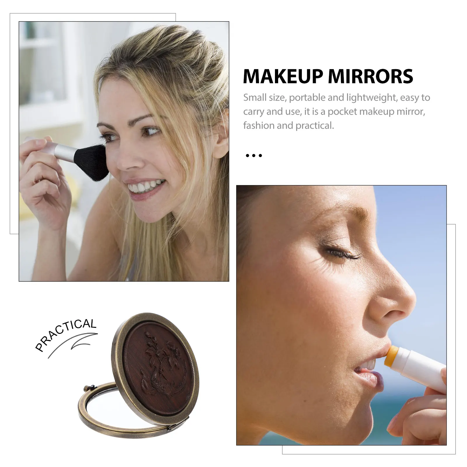 

Folding Mirror Travel Make up Circular Dressing Makeup Mirrors for Vanity Dual-sided