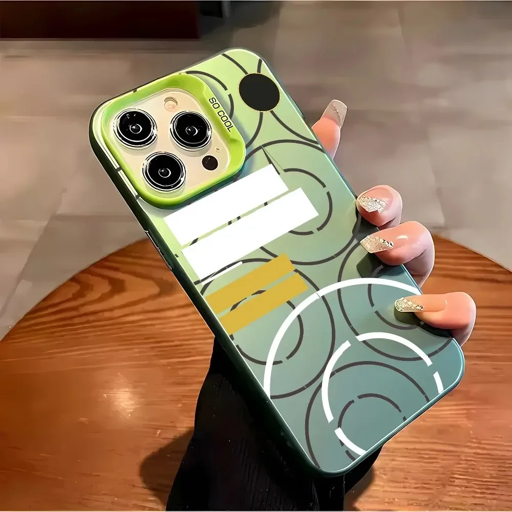 حافظة هاتف بتصميم دائري لهاتف آيفون 16 15 14 13 12 11 Pro/ Max/Plus غطاء خلفي مقاوم للصدمات ومضاد لبصمات الأصابع