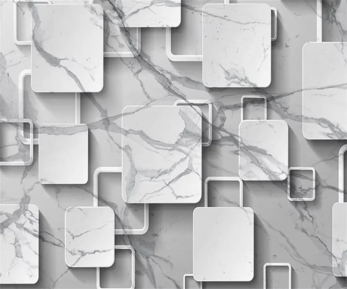 Custom Photo wallpaper high-end three-dimensional Marble mosaic bedroom living room hotel background wall decoration mural ﻿