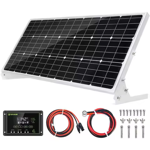 100W 12V Solar Panel Kit for 100 Watt Off-Grid Systems, Homes, RVs, and Boats with 30A Charge Controller, Cables, and Mounting B
