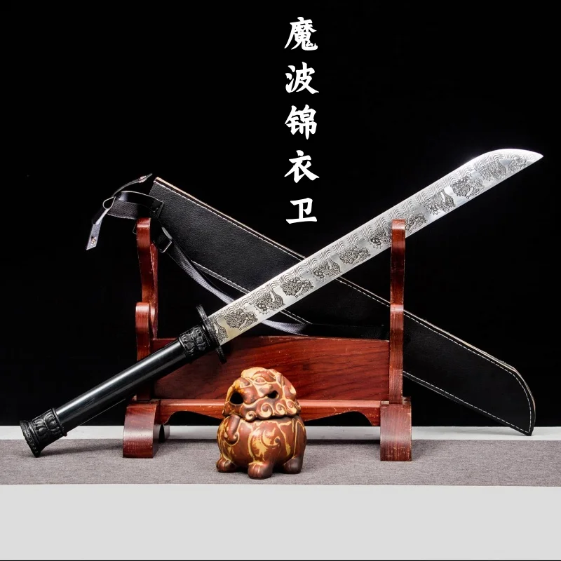 Tang Hengdao Longquan Embroidery Spring Knife High Manganese Steel Integrated Jinyiwei Collection Crafts Cold Weapons