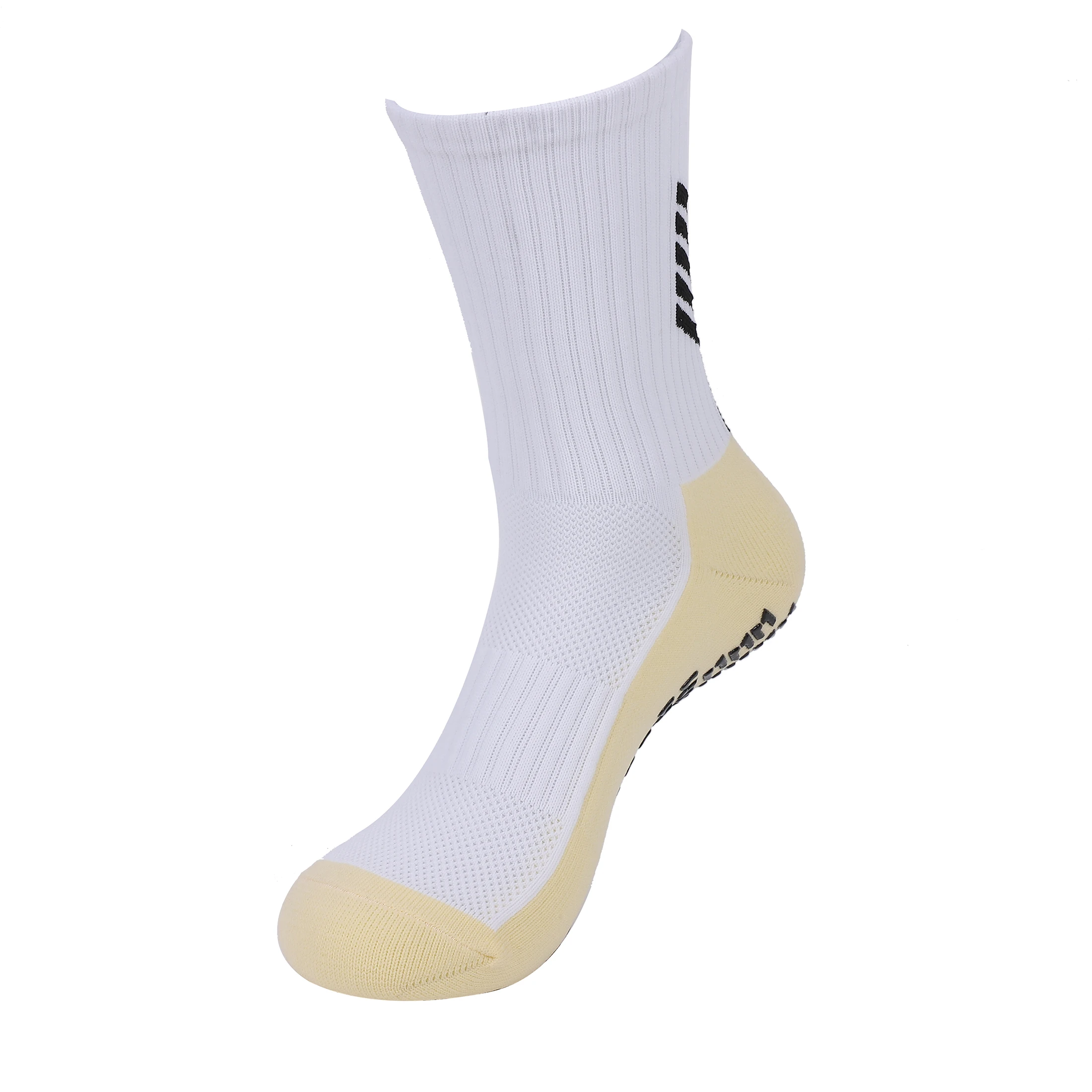 Non-Slip Silicone Bottom Sports Socks para homens e mulheres, 3 pares, futebol, futebol, beisebol, tênis, trampolim, ciclismo, aderência, novo