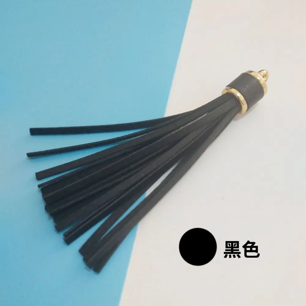 PU Tassel With Golden Caps Diy Crafts Charms Leather Tassel Colorful Leather Purse Tassels for Handbags for Jewelry Making