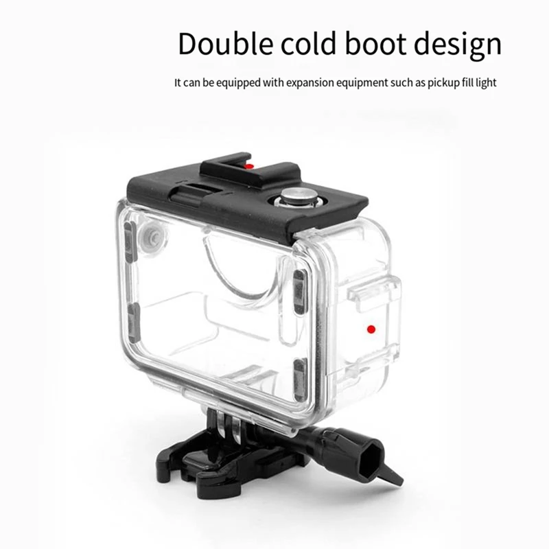 For DJI Action 3 Action 4 Action Camera Waterproof Case Diving 40M Depth Cold Shoe Opening Design