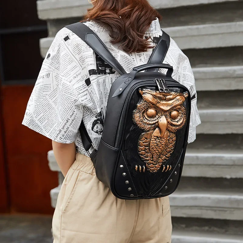 Male Female Backpack 3D Animal Head Personalized Bag Students\' School Backpack Large Capacity Casual Travel Bag