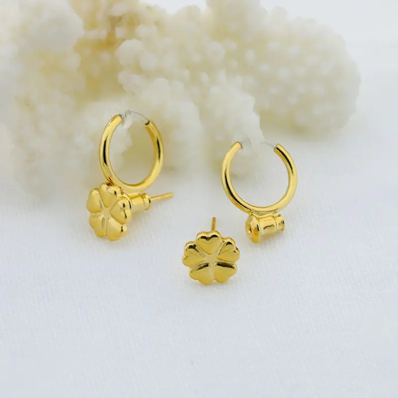 1pc Clip on Earrings Converter Easy Open Loop with Post for Non-pierced Ears Any Studs into Clip-on Earrings Findings A0KD