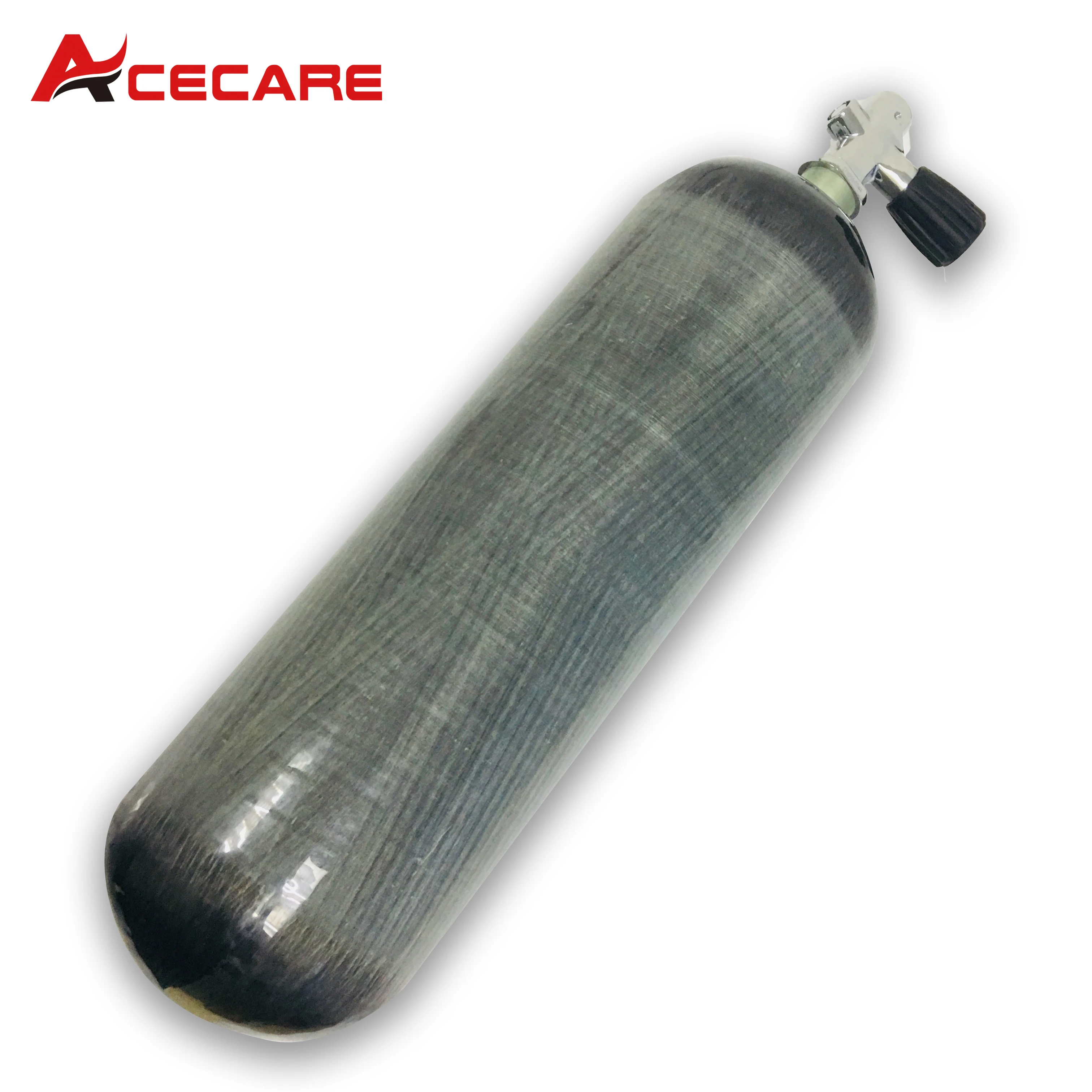 ACECARE 300Bar 4500Psi 6.8L اسطوانة من ألياف الكربون مع صمام غوص لغوص السكوبا M18 * 1.5