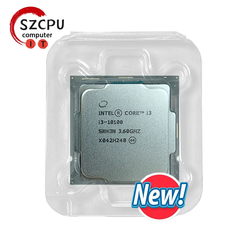 Intel Core i3-10100 NEW i3 10100 3.6 GHz 4-core 8-thread CPU  L2 = 1M L3 = 6m 65W LGA 1200 new but no fan