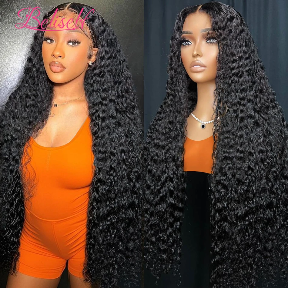 

360 Full HD Lace Frontal Wigs Water Wave Glueless Human Hair Wigs for Black Women 300 Density Curly Human Hair Wigs Beliself