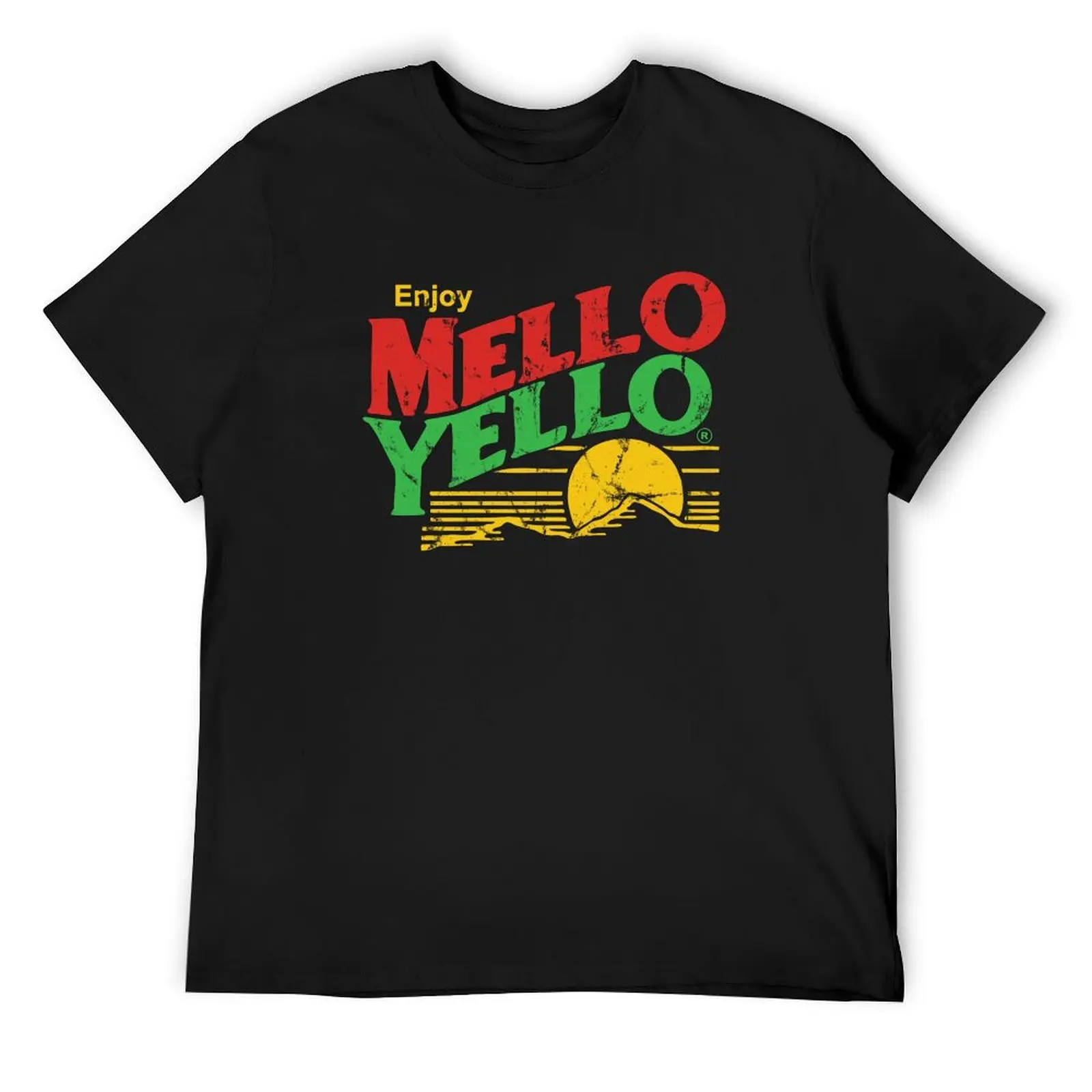 Enjoy Mello Yello vintage T-Shirt street wear boys whites vintage Short sleeve tee men