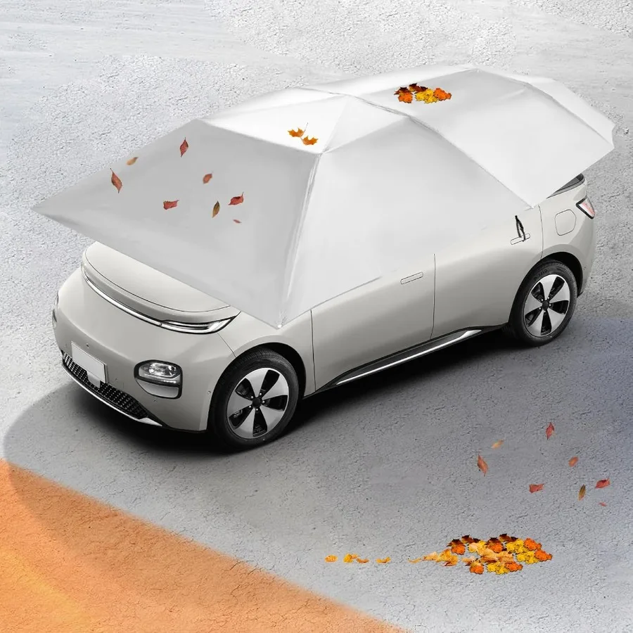 خيمة غطاء سيارة شبه أوتوماتيكية مقاس 13.78 × 7.2 قدم مع تصميم قابل للإزالة للاستخدام الخارجي مظلة ظل مقاومة للماء والشمس لـ Ca #3