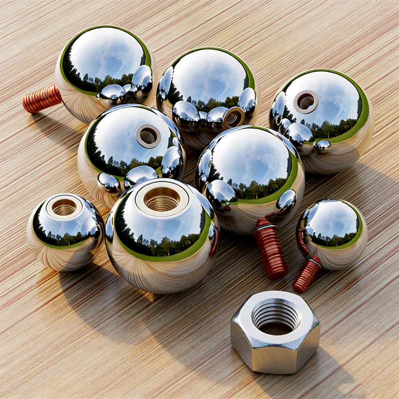 63-200mm High Precision Threaded Steel Ball with Hole Sleeve, Industrial Fastener for Mechanical Engineering