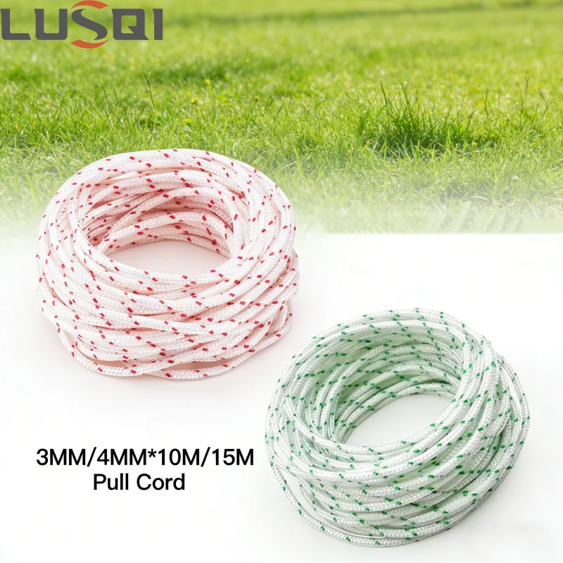 

LUSQI 3MM/4MM*10M/15M Pull Cord Recoil Starter Rope Replacement Accessories For Lawn Mower Chainsaw Trimmer Edger Engine Parts