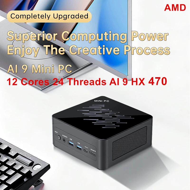 Topton ミニPC(Ryzen AI 9 HX 370 ES品搭載) TOPC Mini PC AMD Ryzen AI 9 HX 370/365/7 PRO 360 Gaming Computer
