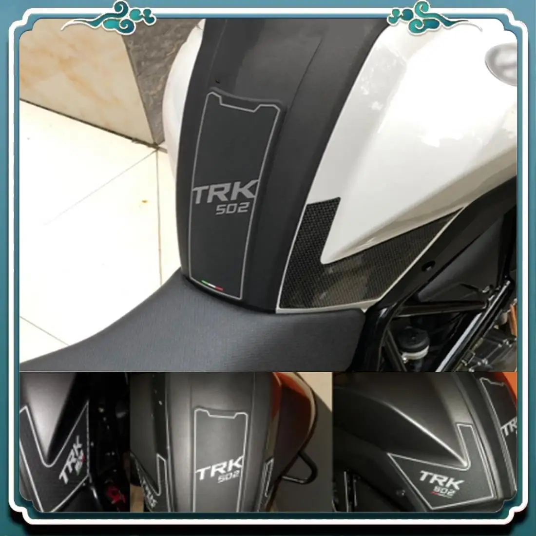 

ABTU-Motorcycle Gas Oil Fuel Tank Pad Protector Decal Sticker For Benelli TRK502 TRK 502 502X Accessories, 3PCS