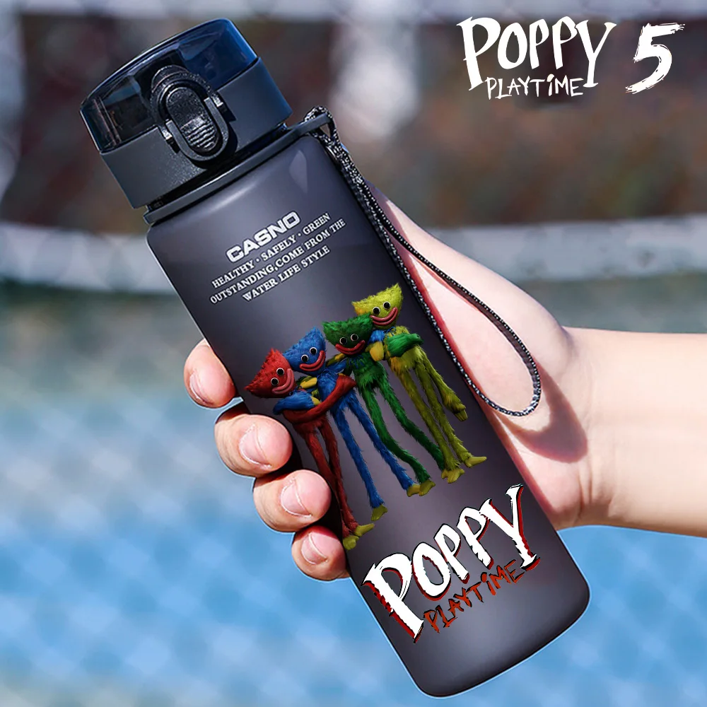 Bouteille d'eau Poppy Playtime 560 ml, gourde portable en plastique grande capacité pour enfants, idéale pour le sport et les activités de plein air