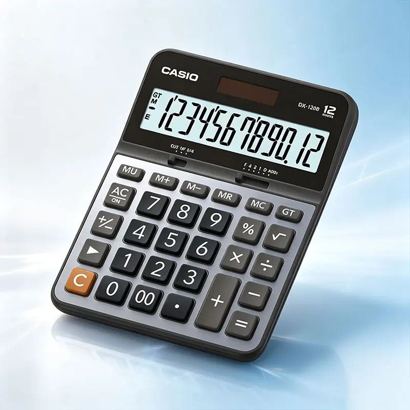 Casio DH-14/MH-12/DH-12/DX-120B/MX-12B: hoogwaardige, duurzame zakelijke rekenmachine – voor het berekenen van het totale orderbedrag – stabiele werking.