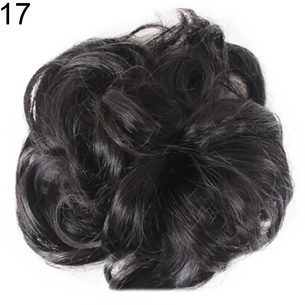 16cm Synthetic Hair Bun Chignon Messy Curly Hair Band Women Hair Extension Wavy Donut Wig Hairpiece Elastic Scrunchy False Wigs