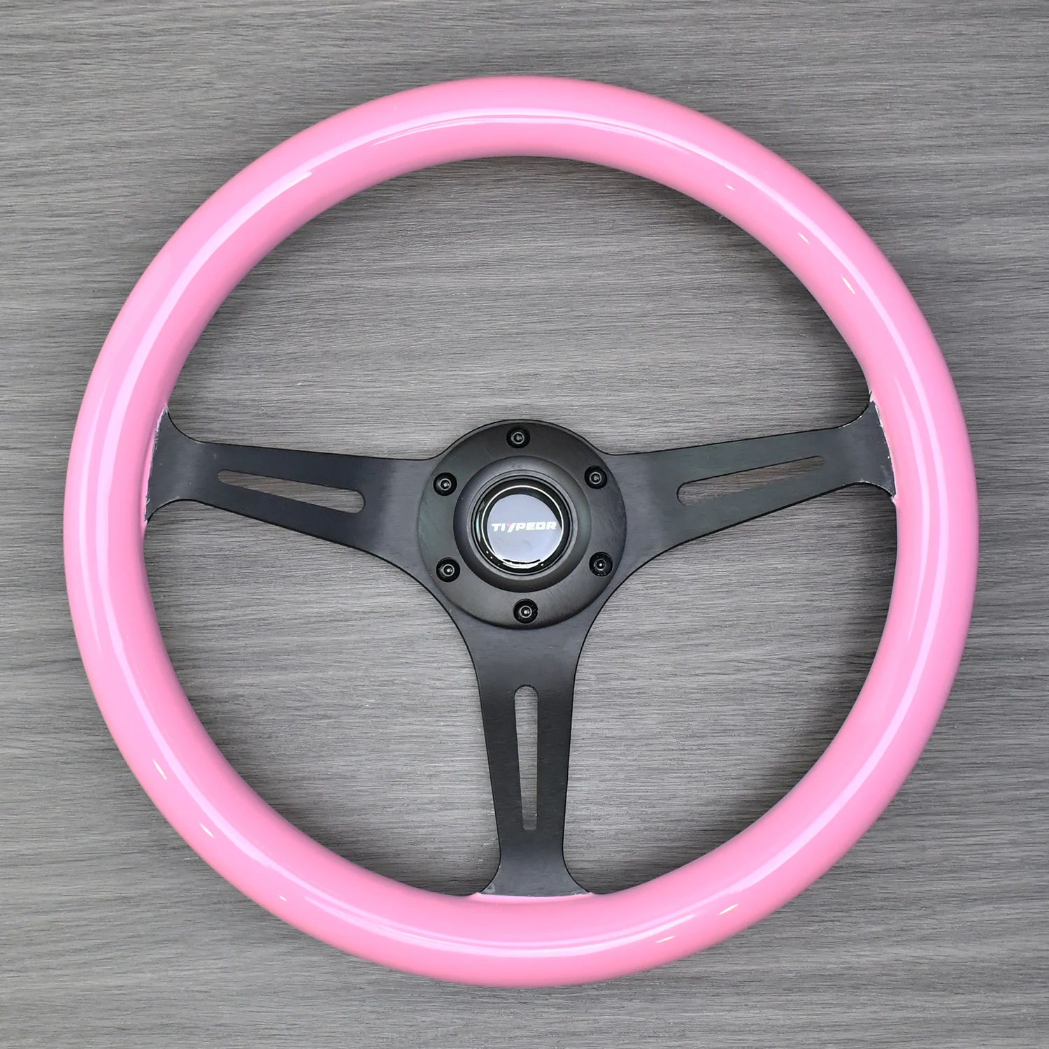 

Tiypeor Multi Color Solid Wooden Classic Steering Wheel 350mm Diameter for Car Racing