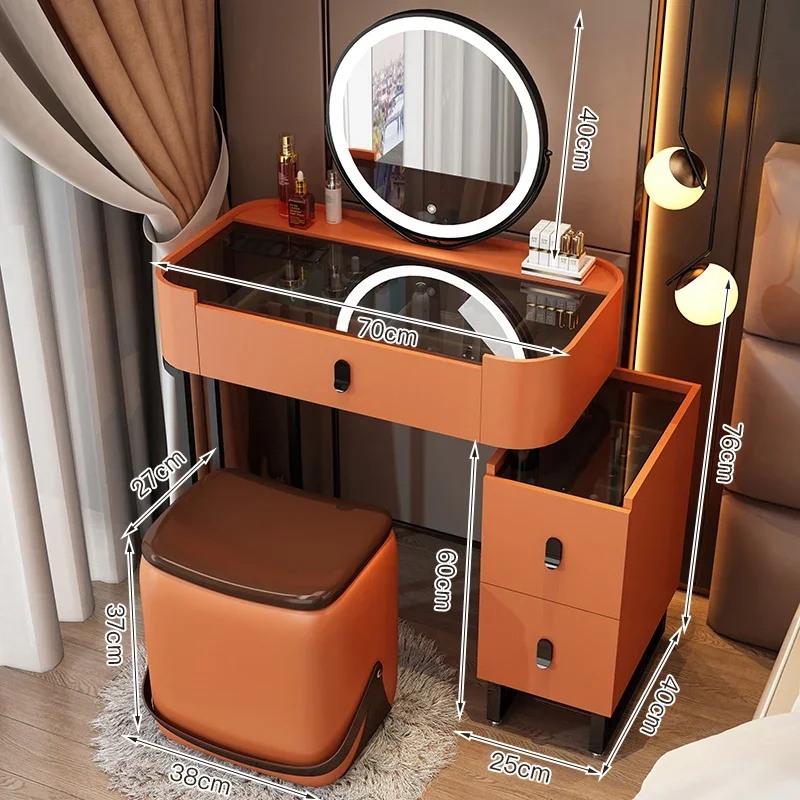 

Drawer Dressing Table Storage Box Light Makeup Round Dressing Table Led Chair Dressers Comfortable Penteadeira Bedroom Furniture