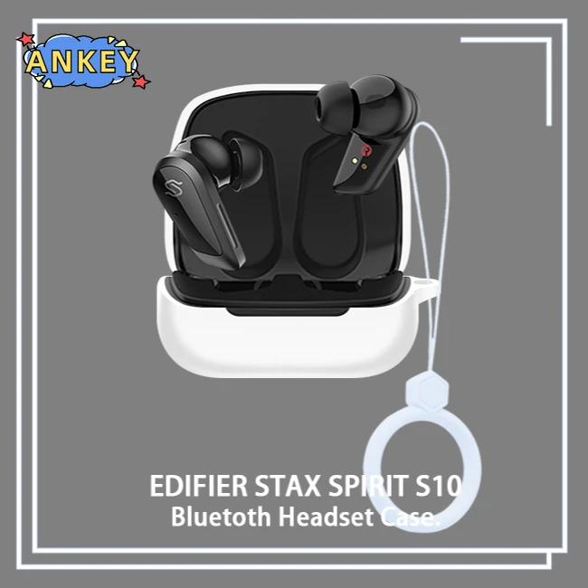 Funda protectora para Edifier STAX SPIRIT S10, anillo anticaída, silicona suave, auriculares inalámbricos Bluetooth, transporte