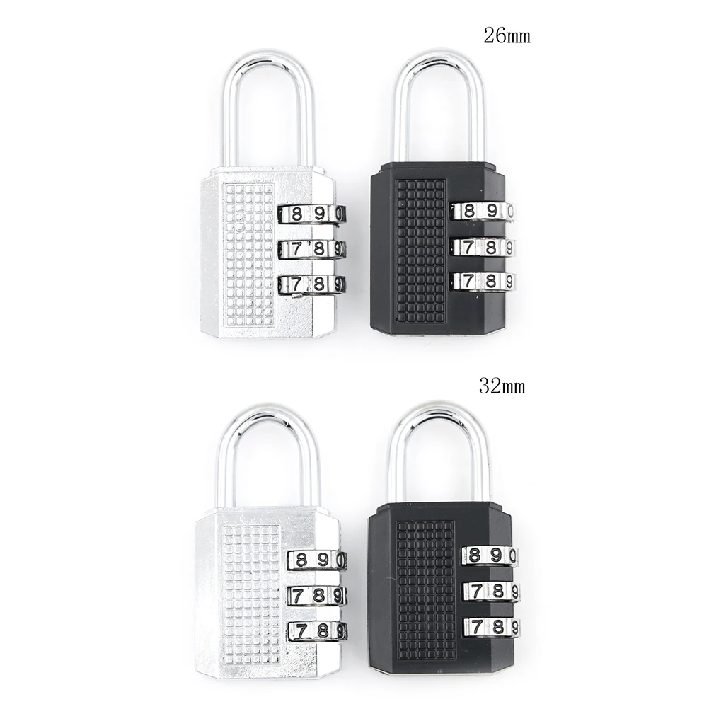 3 Digit Resettable Combination Padlock Coded Lock School Gym Locker Sheds