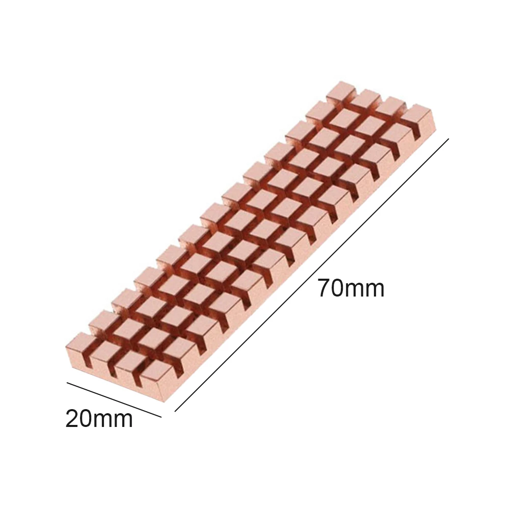 Reiner Kupfer-Kühlkörper, Wärmeleitpad, Gummiband, Computer-Kühler, Kupfer-Radiator Zubehör
