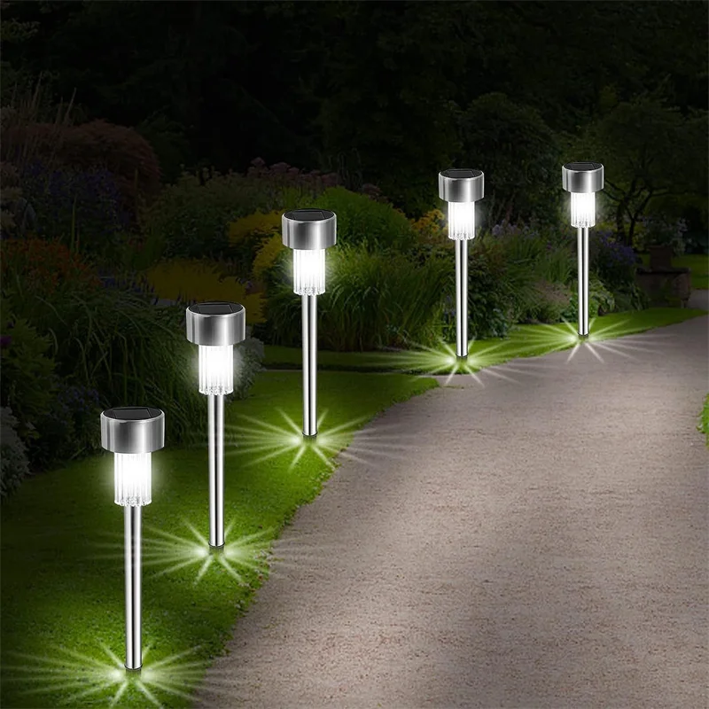 

10pack Solar Lawn Lamps Stainless Steel Garden Spike Light Outdoor Flower Bed Beach Villa Yard Decoration Landscape Lighting