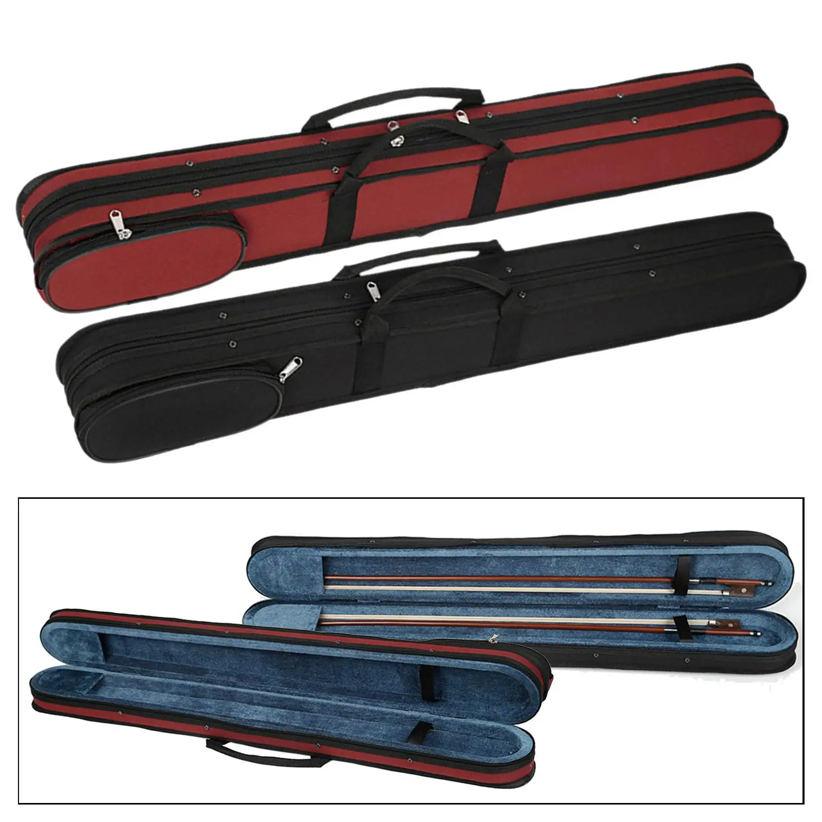 Double Bass Bow Case Instrument Accessory Strong Rainproof Thick Padding Bow Box for Outdoor Stage Performance Camping Concert