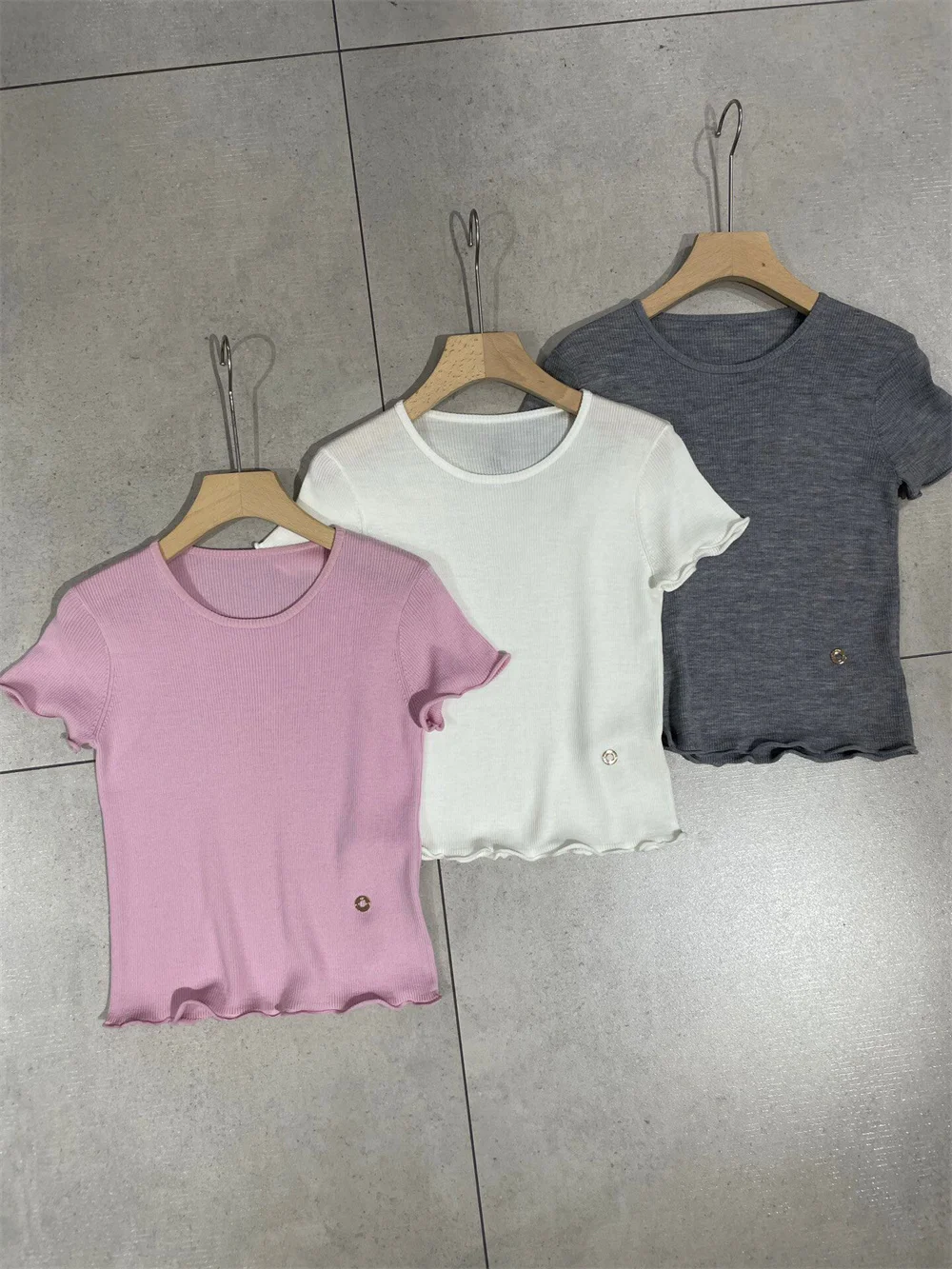 26 Summer Women's Clothes Round Neck Short-sleeved Knit Top