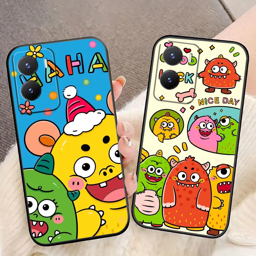 Cute Little Monster Stick Figure Case For VIVO Y100 Y93 Y78 Y77 Y76 Y72 Y50 Y51 Y36 Y35 Y28 Y27 Y22S Y21 Y20 Y17 Y17S Y16 Case