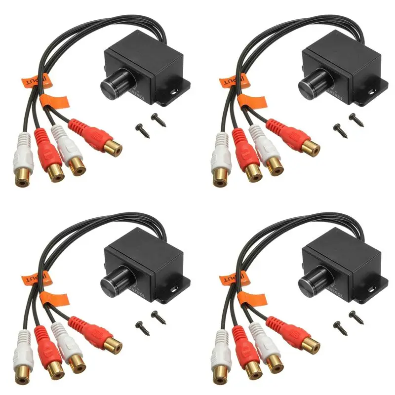 

Универсальный усилитель звука 4X с регулятором уровня громкости RCA для автомобиля и дома, черный