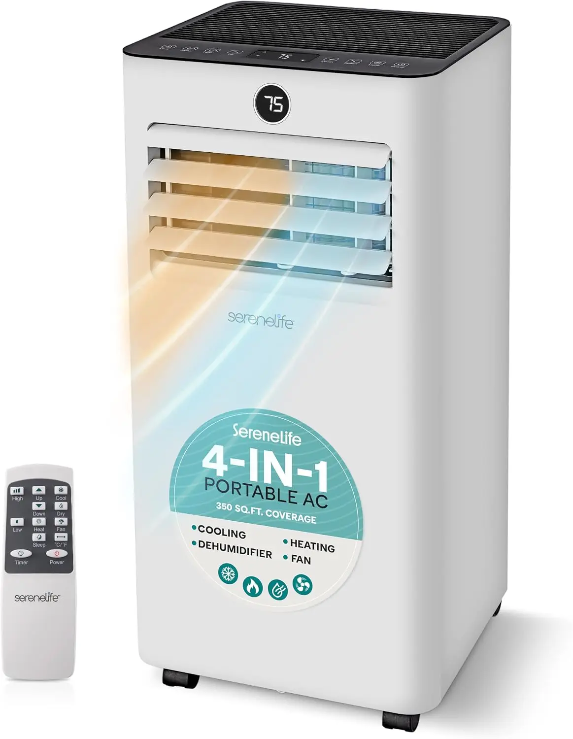 Portable Air Conditioner and Heater, 10,000 BTU Mini AC Unit for Rooms up to 450 Sq. Ft., Small AC with Dehumidifier and Fan, Includes Window Mount Kit and Remote Control