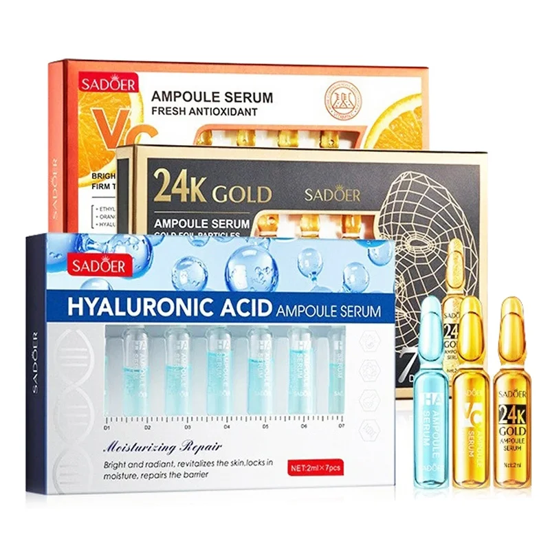Kit 7 Ampolas Vitamina C 24k Ouro com Ácido Hialurônico